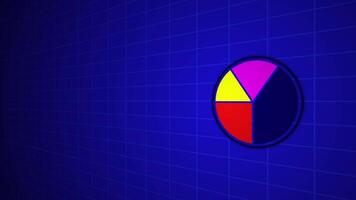 pie chart animation in dark blue background, suitable as a background for presentations on infographic, statistics, business analysis and finance sales. video