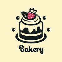 Bakery Simple Logo Design With Cream Background vector