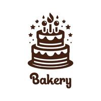 Logo Simple Bakery Design With Brown Concept vector