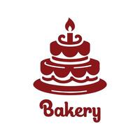 Simple Logo Bakery Illustration With Maroon Concept vector