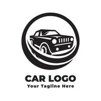 Car Simple Logo Illustration Black And White vector