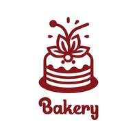 Logo Bakery Simple Design With Flat Background vector