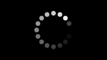 Loading circle animation. Round loading animation. White gradient dotted round loading. Loading animation. Transparent background with alpha channel video