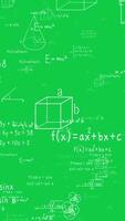 math science formula, thinking IQ education knowledge overlay loop animation green screen vertical background video