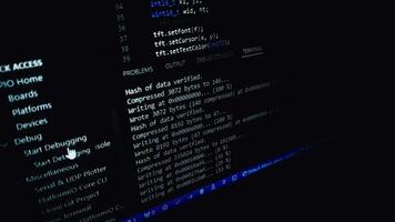 Compile process of C code on screen for embedded system, Build firmware from C code video