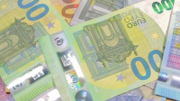 European Union Money. Different Euro Banknotes Rotating. Euro Currency. Colored Paper Money. A Lot of Euro Cash. Income, Earnings, Money Saving and Wealth Concept - Close-Up video