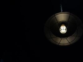 A light bulb hanging from a ceiling photo