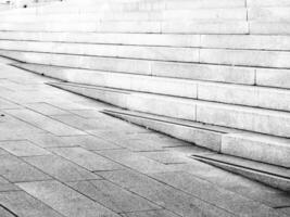 A black and white photo of stairs
