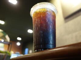 A drink sitting on a table photo