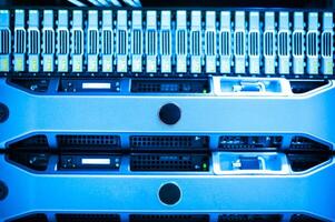 A row of servers in a data center photo