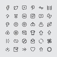 Flat Design Social Icons Set vector
