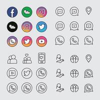 Elegant Line Art Icon Set vector