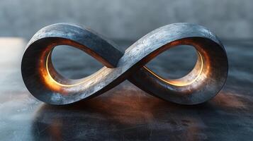 A 3D sign in the shape of infinity. Infinity icon on the background photo