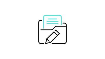 Document Folder icon animation. transparent background video