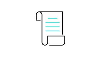 document file icon animation. transparent background video