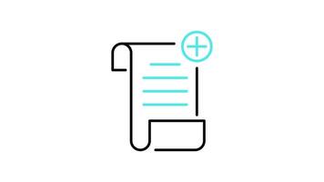 document file icon animation. transparent background video
