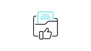 Document Folder icon animation. transparent background video
