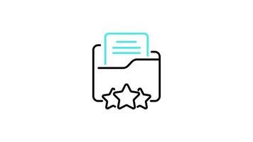 Document Folder icon animation. transparent background video