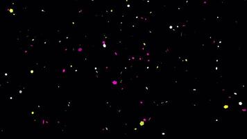 party convetti explosion with colorfull particles rainy in transparant background video