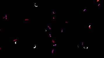 party convetti explosion with colorfull particles rainy in transparant background video