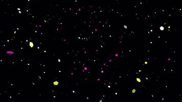 party convetti explosion with colorfull particles rainy in transparant background video