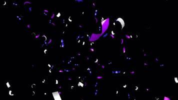 party convetti explosion with colorfull particles rainy in transparant background video