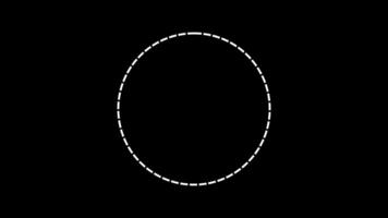 A circle with a line through it on a black background video