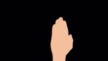 hand gesture animation 2d cartoon style on transparant background video