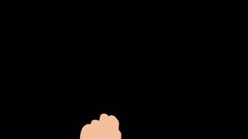 hand gesture animation 2d cartoon style on transparant background video