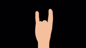 hand gesture animation 2d cartoon style on transparant background video
