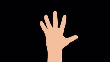 hand gesture animation 2d cartoon style on transparant background video