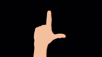 hand gesture animation 2d cartoon style on transparant background video