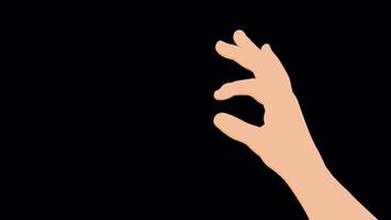 hand gesture animation 2d cartoon style on transparant background video