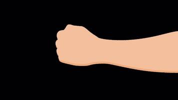 hand gesture animation 2d cartoon style on transparant background video