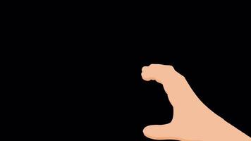 hand gesture animation 2d cartoon style on transparant background video