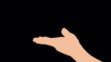 hand gesture animation 2d cartoon style on transparant background video