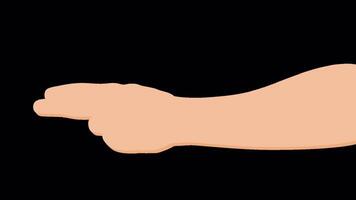 hand gesture animation 2d cartoon style on transparant background video