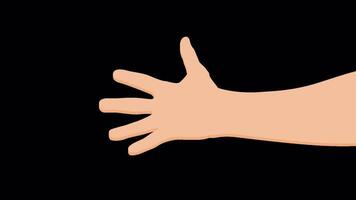 hand gesture animation 2d cartoon style on transparant background video