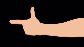 hand gesture animation 2d cartoon style on transparant background video
