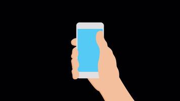 hand gesture animation 2d cartoon style on transparant background video