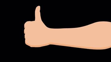 hand gesture animation 2d cartoon style on transparant background video