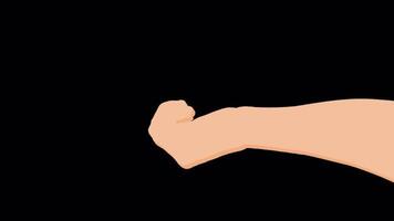 hand gesture animation 2d cartoon style on transparant background video