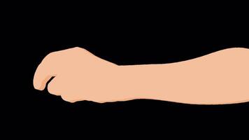 hand gesture animation 2d cartoon style on transparant background video