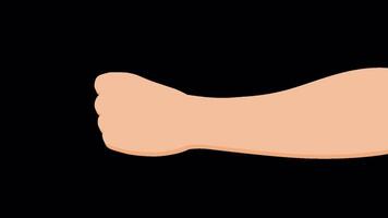 hand gesture animation 2d cartoon style on transparant background video