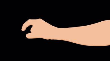 hand gesture animation 2d cartoon style on transparant background video