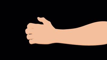hand gesture animation 2d cartoon style on transparant background video