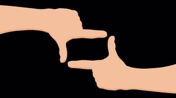 hand gesture animation 2d cartoon style on transparant background video