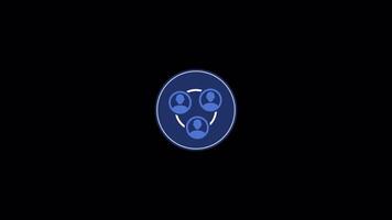 people networking business icon 2d animation on alpha channel transparant background video