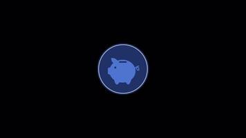 saving business icon 2d animation on alpha channel transparant background video