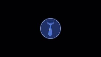 tie business icon 2d animation on alpha channel transparant background video